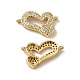 Eco-Friendly Rack Plating Brass Micro Pave Clear Cubic Zirconia Connector Charms KK-F853-27G-1