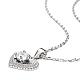 TINYSAND Sterling Silver Heart CZ Rhinestone Pendant Necklaces TS-N041-S-16-2
