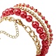 4 pièces 4 styles de bracelets extensibles en perles de verre et de coquillage BJEW-TA00289-3