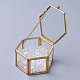 Unplated Brass & Glass Box Home Display Decorations DJEW-L010-02A-01-3