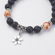 Bracelets de charme de perles de pierre de lave naturelle BJEW-I241-14E-2