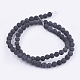 Brins noir de perles de pierre naturelle X-G-R193-01-6mm-2