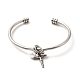 Breloques perles et croix en acrylique bracelet manchette ouvert BJEW-P283-01P-1