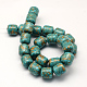 Teintes turquoise synthétique brins colonne de perles TURQ-Q100-03E-02-2