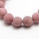 Frosted Natural Rhodonite Round Bead Strands G-M064-6mm-04-2