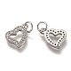 Brass Micro Pave Clear Cubic Zirconia Charms ZIRC-B002-60P-2