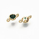 Brass Micro Pave Green Cubic Zirconia Links Connectors X-KK-T063-58G-NF-2