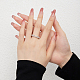 Anillo de dedo de plata de ley chapado en rodio con circonita cúbica transparente para mujer RJEW-F150-11B-P-2