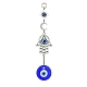 Décorations pendantes en lampadaire mauvais œil bleu HJEW-JM01565-1