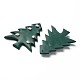手作り樹脂粘土ペンダント  クリスマスツリー  濃い緑  43~45x34x4~5mm  穴：1.6mm CLAY-T017-22-3