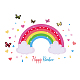 塩ビウォールステッカー  壁飾り用  虹の模様  320x560mm DIY-WH0228-371-1