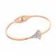 Bracelet jonc feuille de ginkgo strass cristal BJEW-N017-010RG-1