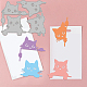 GLOBLELAND 3Set 11Pcs Cats Cutting Die Metal Cats Head Die Cuts Embossing Stencils Template for Paper Card Making Decoration DIY Scrapbooking Album Craft Decor DIY-WH0309-785-3