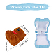 GORGECRAFT 2PCS Bear Ring Box Plastic Flocking Jewelry Trinket Box Simple Ring Storage Box for Proposal Ring Wedding Ceremony Engagement Christmas or Special Occasions (Brown/Blue) CON-GF0001-09-2