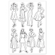塩ビプラスチックスタンプ  DIYスクラップブッキング用  装飾的なフォトアルバム  カード作り  スタンプシート  女性の模様  16x11x0.3cm DIY-WH0167-56-953-8