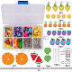 Sunnyclue 1 boîte bricolage faire 7 paires de kits de fabrication de boucles d'oreilles en argile polymère grappe de fruits - perles de fruits en argile polymère DIY-SC0005-86-2