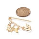 304 Stainless Steel Star & Sun & Moon Charms Safety Pin Brooch JEWB-BR00080-4