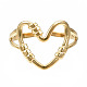 304 Stainless Steel Heart Open Cuff Ring RJEW-T023-80G-1