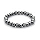 Bracelets extensibles boules de perles d'hématite non magnétiques BJEW-M066-B-02-1