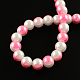 Two Tone Spray Painted Glass Pearl Beads Strands DGLA-R050-10mm-38-2