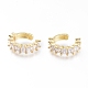 Brass Micro Pave Clear Cubic Zirconia Cuff Earrings EJEW-G279-07G-1