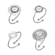 Unicraftale 4pcs 4 estilos 304 fornituras de anillo de manguito abierto de acero inoxidable STAS-UN0049-03-1