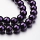 Eco-Friendly Dyed Glass Pearl Round Bead Strands X-HY-A008-8mm-RB099-2