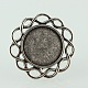 Vintage Adjustable Iron Finger Ring Components Alloy Flower Cabochon Bezel Settings PALLOY-O039-18AS-2