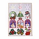 Weihnachtsthemamuster-Vorlagenpapierkarten DIY-WH0148-74-1