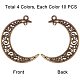 Pandahall Elite 40 pcs 4 couleurs style tibétain alliage creux lune breloques pendentif pour collier bracelet bijoux bricolage artisanat fabrication TIBE-PH0004-73-3