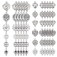 SUNNYCLUE 1 Box 84Pcs 14 Styles Tibetan Style Tree of Life Charms Bulk Hollow Rose Flower Connector Charms for jewellery Making Linking Charm Heart Chakra Yoga Crafting Earring Bracelet Supplies FIND-SC0003-33-1