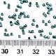 11/0グレードのガラスシードビーズ  シリンダー  均一なシードビーズサイズ  メタリックカラー  ダークシアン  1.5x1mm  穴：0.5mm  約20000個/袋 SEED-S030-1209-4