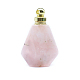 Pendentifs de bouteille de parfum en quartz rose naturel BOTT-PW0001-070A-1