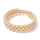 Bracelet de style wrap perlé rondelle de verre BJEW-JB09965-05-1