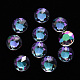 Плоские круглые стеклянные кабошоны прозрачный MRMJ-T009-156-1