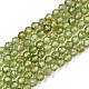 Natürlichen Peridot Perlen Stränge, facettiert, Runde, 3.5 mm, Bohrung: 0.7 mm, ca. 112 Stk. / Strang, 15.35 Zoll (39 cm)
