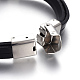 Leather Cord Link Bracelets BJEW-E352-37P-4
