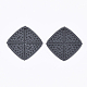 アクリルパーツ  模造ラタン編み風  菱形  スレートグレイ  44.5x44.5x4.5mm  穴：2mm OACR-T014-01B-2
