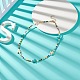 Colorful Synthetic Turquoise Starfish & Shell Pearl & Glass Seed Beaded Necklace for Women NJEW-TA00044-2