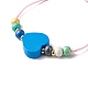 Simpatico braccialetto di perline di legno a forma di cuore per bambini BJEW-JB06753-04-6