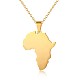 ステンレス鋼のペンダントネックレス  アフリカの地図  18KGP本金メッキ  19.69インチ（50cm） BN9032-1-1