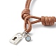 Bracelets réglables en corde de polyester ciré coréen BJEW-TA00001-4