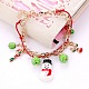Loveliness Style Metal Alloy Enamel Christmas Charm Bracelets BJEW-N0001-070-4