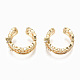 Brass Micro Pave Clear Cubic Zirconia Cuff Earrings KK-S356-153G-NF-3