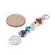 Schlüsselanhänger aus Edelsteinen und Glasperlen HJEW-JM00985-3