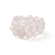 Gemma naturale e anello elasticizzato con perline intrecciate in vetro da donna RJEW-JR00546-7