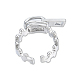 Zipper Shape Brass Cuff Ring for Women RJEW-N039-07P-3
