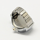 Platinum Тон железа кольцо простирания кварцевые часы RJEW-R119-14A-3