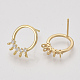 Brass Cubic Zirconia Stud Earring Findings KK-S350-026-1