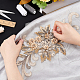 arricraft Lace Flower Beaded Embroidery Applique Patch PATC-WH0002-006-3